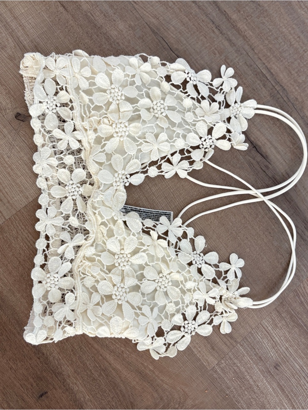 Free People Ivory Floral Lace Bralette